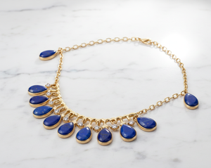 Elegante Collar de Perlas Naturales y Lapislázuli 2025, Plata de Ley 925, Chapado en Oro de 18K, Diseños de Joyería para Boda, Collar para Mujer de 16 Pulgadas - Product Image 3