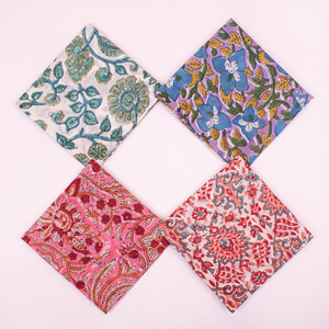 Pañuelos Cuadrados de Algodón 100% Suave con Estampado Artesanal Personalizado al por Mayor, Transpirables y Multifuncionales, Fabricante de Accesorios para la Cabeza - Product Image 1