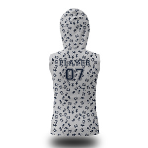 Service OEM, uniforme de basket-ball personnalisé sublimé, débardeur à capuche unisexe, sans manches, respirant, en polyester, vêtements pour toutes les saisons - Product Image 2