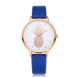 1246 Montre-bracelet à quartz décontractée pour femmes et jeunes filles, motif ananas mignon, avec aiguilles - Product Image 4