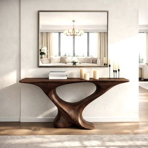 Table console en bois faite à la main, table console de luxe, design en bois courbé artistique pour l'entrée d'hôtel, le couloir, le salon, la décoration de la maison - Product Image 6