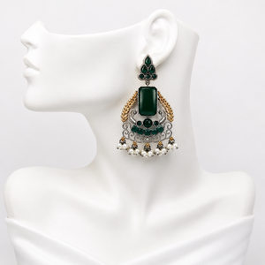 Fournisseur de Confiance Boucles d'Oreilles Pendantes en Laiton Plaqué Or Antique avec Sertissage Bezel, Motif Fleur Bohème, Cadeau de Mariage - Product Image 2