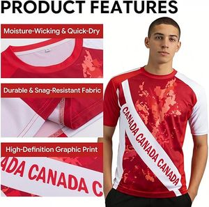 Canada National Team Jersey <b>Red</b> White Camouflage Print Moisture-Wicking Sport Shirt Men Women Unisex - Product Image 3