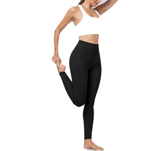 Customized Packaging Yoga <b>Legging</b> For Women's Eco Friendly Anti Bacterial Plain Dyed Solid Color <b>Pattern</b> Knit Fabric Gym Tights - Product Image 4