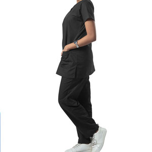 New Design Wholesale Short Sleeve Shirt O Neck Stretchable High Quality Spandex/Polyester/Rayon Heavyweight Men's <b>Scrub</b> Suits - Product Image 3