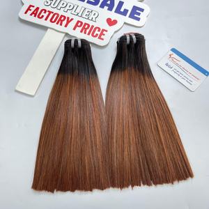 Extensión de tejido de cabello Remy vietnamita Super doble hueso dibujado recto listo para enviar sin cabello humano de color mezclado - Product Image 6