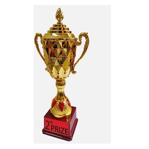 Trofeo Metálico Rojo y Dorado de Primera y Segunda Plaza, Ideal para Eventos como Trofeos de Cricket, Premios Deportivos, Academias, Escuelas - Product Image 2