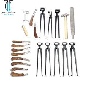 Complete Farrier Tools Kit Professional Horse Shoeing Hoof Care Tool Set Hoof Nippers Rasp Knife Clinchers Hammer <b>Puller</b> - Product Image 1