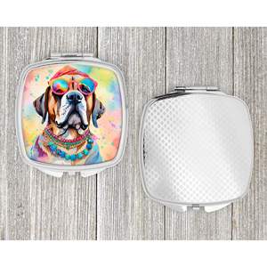 Mastiff Hippie Dawg Compact Pliant De Poche Miroir De Maquillage Portable Décoratif Voyage Miroir pour Femmes Filles De Poche Cadeau - Product Image 4