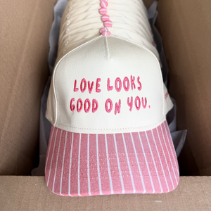 Custom Striped Brim Baseball <b>Cap</b> With Embroidered Text Logo 6-Panel Adjustable <b>Hat</b> For Adults Unisex Casual Spring Summer Wear - Product Image 2