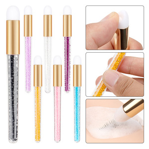 Soft Multicolor Lash Shampoo <b>Brush</b> Diamond Crystal Handle Eyelash Washing Cleansing <b>Brush</b> Beauty Tool - Product Image 2