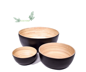 Vente en gros de bols à salade en bambou au design personnalisé assiette à ventouse en bambou pour bébé bol cuillère déjeuner vaisselle durable - Product Image 1