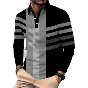 OEM เสื้อโปโลแนวธุรกิจของผู้ชายเสื้อยืดกอล์ฟสำหรับวัยกลางคนเสื้อไซส์ใหญ่แขนยาวระบายอากาศได้ดีดีไซน์ปกเสื้อถัก - Product Image 6