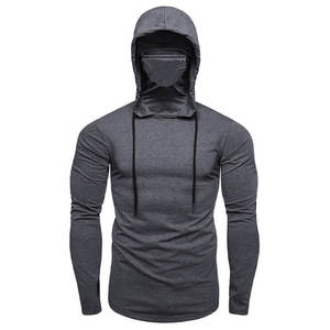 Vente en gros OEM, cagoule d'hiver pour homme avec logo personnalisé sur le devant, style ninja |   Sweat à capuche zippé en polaire de haute qualité, coupe classique | - Product Image 4