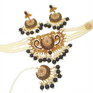 Juego de Joyería de Lujo al por Mayor, Collar y Aretes de Cristal Chapados en Oro para Mujer, Diseños Personalizados Disponibles para Bodas - Product Image 1