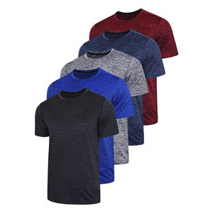 Paquete de 5 camisetas deportivas de manga corta para hombre, de secado rápido, cuello redondo, para correr, gimnasio, entrenamiento y uso casual, precio al por mayor - Product Image 1