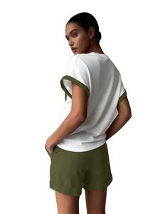 Camiseta de Manga Corta para Mujer, Cuello Redondo, Color Sólido, Verano, MOQ Bajo, Precio Económico, Ecológica, Bangladesh - Product Image 4