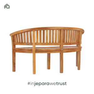 Banco de Jardín de Madera de Teca Sólida, Ecológico, Resistente al Agua, de 2 Plazas, Diseño Moderno, Tipo Banana/Maní, para Patio, Parque o Exterior - Product Image 4