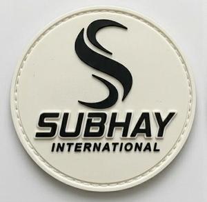 SUBHAY International Circular Rubber <b>Patch</b> 3D Embossed <b>Sew</b>-<b>On</b> Logo - Product Image 1