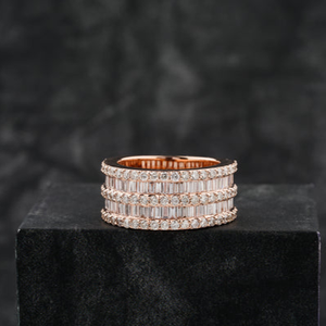 Unisex Luxury 18K Solid Gold Trendy Hip Hop Ring VVS Lab Grown Diamond Round IGI Certified Costume Gifts - Product Image 1