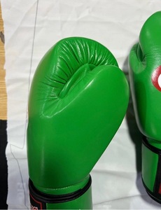 Twins Muay Thai Premium Cowhide Leather MMA Kick Boxing Sparring Training <b>Gloves</b> Hand Grips-Breathable <b>Moisture</b> Wicking Green - Product Image 5
