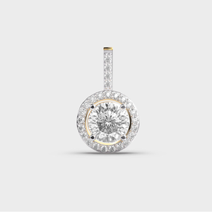 925 Silver Lab Grown Diamond Round Halo Pendant Necklace Fine Jewelry Wedding Bridal Gift Women - Product Image 2