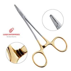 Portaagujas Derf con mordazas dentadas de carburo de tungsteno, instrumento quirúrgico de acero inoxidable, reutilizable y autoclavable, herramienta de 12 cm - Product Image 1