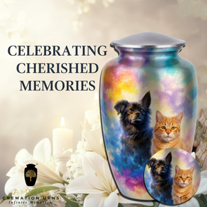 Multi-Pet Aluminum Urn for Dog & <b>Cat</b> Ashes <b>Memorial</b> Cremation 220 Cubic Inch Capacity Eco-Friendly & Durable - Product Image 6