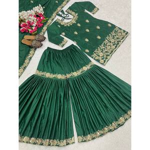 Robes de soirée de créateur, tenue de soirée, haut avec sharara plazzo et dupatta, look exquis - Product Image 2