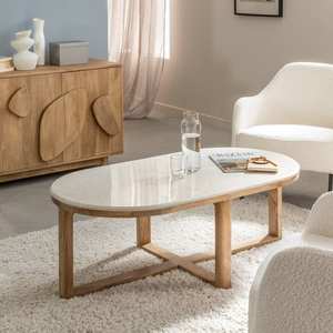 โต๊ะกาแฟวานดานา นิมบัส เครสต้า ทำจากไม้มะม่วงและหินอ่อน - Product Image 1