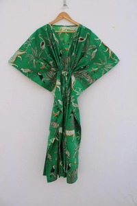 Vestido Kaftán Informal de Verano con Estampado Floral Tropical, sin Mangas, de Algodón, para Mujer, Ropa de Playa, Ropa de Estar por Casa, Textil Naaz - Product Image 5