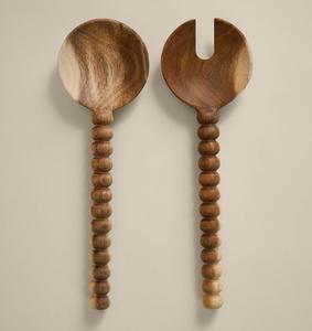 Latets 2026 Kitchen 2 Pieces Hot Today Fashionable <b>Wooden</b> <b>Salad</b> <b>Server</b> Acacia <b>Salad</b> <b>Server</b> Set Kitchen Accessories - Product Image 2