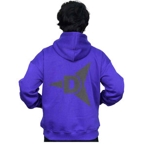 Sudadera con Capucha Unisex, Azul Oscuro, Diseño de Calavera en la Espalda, Corte Regular, Informal, Transpirable, para Otoño, 100% Algodón, FRENCH TERRY - Product Image 6
