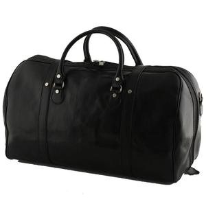 กระเป๋าเดินทางหนังแท้สีเข้มสไตล์วินเทจ กระเป๋าเดินทางสุดสัปดาห์สำหรับผู้ชายและผู้หญิง ความจุขนาดใหญ่ พกพาสะดวก กระเป๋าถือขึ้นเครื่องแบบคลาสสิก - Product Image 2