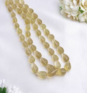 หยดน้ำควอตซ์เลมอนธรรมชาติทรงเหลี่ยม 1 เส้น สำหรับทำเครื่องประดับชั้นดี - Product Image 3