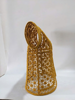 Abat-jour de lampe en macramé rustique décoratif, lanterne en coton et polyester, écologique, fait main pour la décoration intérieure du festival du Ramadan