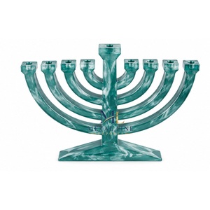 Candelabro de Resina de Mármol para Hanukkah, Menorah de 9 Ramas, Venta al por Mayor, Moderno Portavelas Judío para Decoración del Hogar y Regalos - Product Image 4