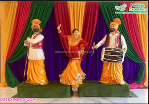 การตกแต่งที่มีสีสันสำหรับการตกแต่งธีม Punjabi การตกแต่งงานปาร์ตี้ heena ที่สดใสและมีสีสันของตกแต่งเวทีอุปกรณ์ประกอบฉากการตกแต่งเวทีกำไล panjabi - Product Image 5