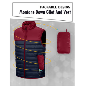 Chaleco de Plumón Plegable al por Mayor, Colores Rojo y Azul, con Cremallera, Cálido, Acolchado, Cuello Alto, 400 Gsm, Sin Mangas, para Invierno - Product Image 4