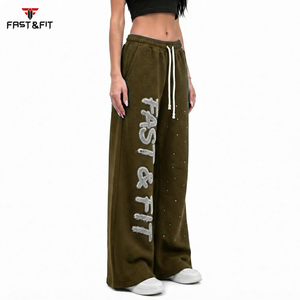 High Quality New Arrival Women Flared Sweatpants Winter ODM Customized Colors Satin Fabric Custom Logo Printing - Product Image 6