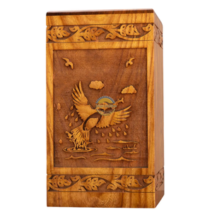 AYAANS Rosewood wooden Hand Carved Wooden Hot Selling cremation Urn <b>Box</b> for Adult Ashes Wholesale Cremation Urns (6X6X11)IN - Product Image 3