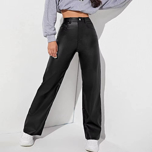 <b>Low</b> Price Solid Attractive Color Women's PU Leather Pants Full Length Winter Waterproof Eco-Friendly Outdoor Wear - Product Image 1