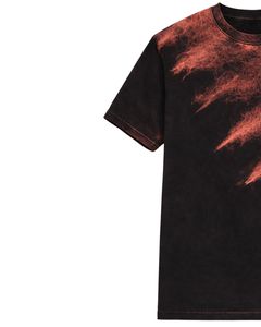 Camiseta Negra Tie Dye para Hombre, Cuello Redondo, Manga Corta, Algodón, Estilo Vintage, Casual, Streetwear, OEM, Venta al Por Mayor, Calidad de Exportación - Product Image 2