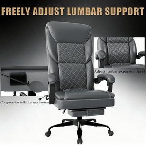 Sedia da Ufficio Ergonomica per Gaming con Supporto Lombare Gonfiabile, Comoda Sedia da Computer Larga con Poggiapiedi Collegato - Product Image 6