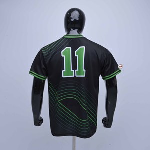Maillots de football sublimés Victory Star pour hommes, noir et vert, col rond, manches courtes, polyester, vêtements respirants, maillots de football - Product Image 2
