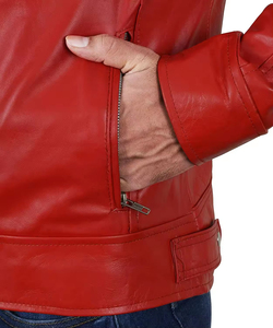 Custom Made Men's Genuine <b>Sheepskin</b> Leather <b>Jacket</b> Slim Fit Biker Style Stand Collar Winter Casual Motorcycle <b>jacket</b> for men - Product Image 4