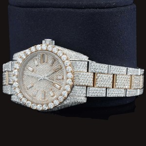 Nuevo Reloj de Pulsera de Dos Tonos con Esfera Redonda y Diamantes de Moissanita, el Más Popular y Mejor Valorado, en Plata de Ley 925, Joyería Elegante para Hombre - Product Image 4