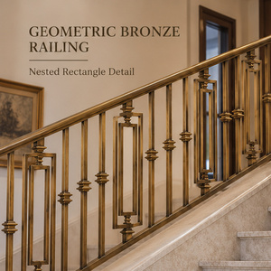 Architectural Bronze Railing <b>Handrail</b> Balustrade for Luxury Hotels Villas and <b>Modern</b> Staircases - Product Image 3