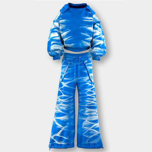 Custom <b>Embroidery</b> Logo Two Piece Acid Washed Sweatsuit Distressing Sweatpants and Hoodie <b>Set</b> Sun Faded Heavyweight Tracksuit - Product Image 3