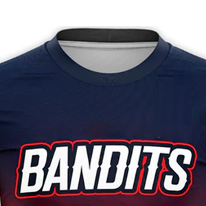 Maillot de football 7v7 sans manches à col rond en microfibre, rouge marine, sublimé, séchage rapide, évacuation de l'humidité - Product Image 4